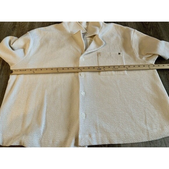 Fabletics Ivory Button Up Short Sleeve Collared Blouse Top Women’s Size 3X - Picture 4 of 8